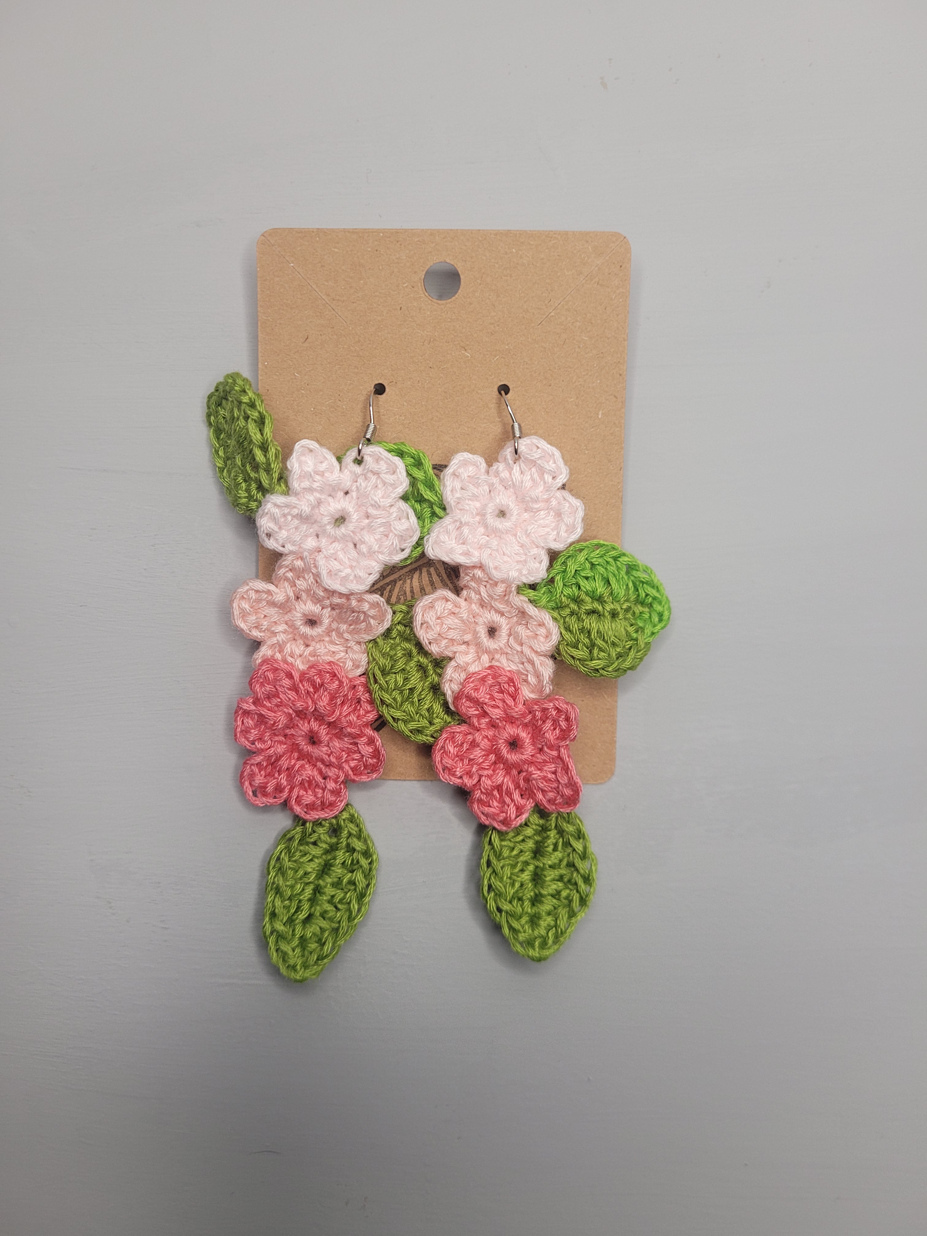 Handmade Crochet Flower Earrings