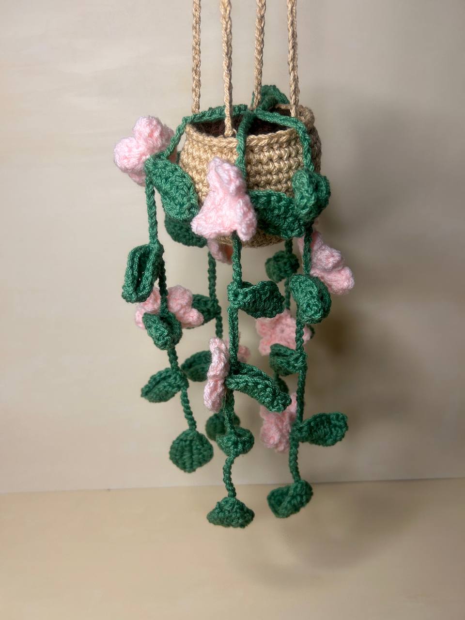 Handmade Crochet Hanging Flower Pot