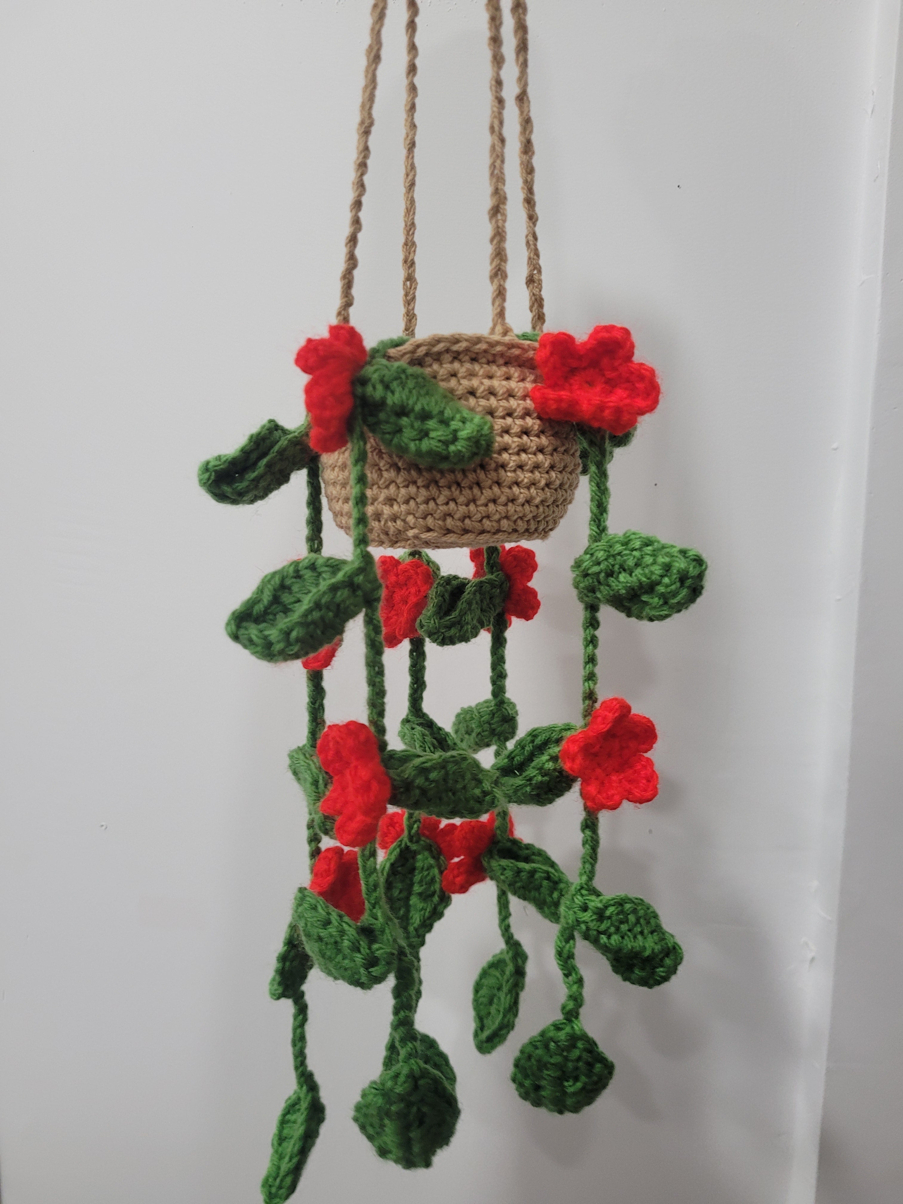 Handmade Crochet Hanging Flower Pot