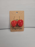 Handmade Crochet Strawberry Earrings