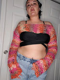 Handmade Crochet Long Sleeve Crop Top